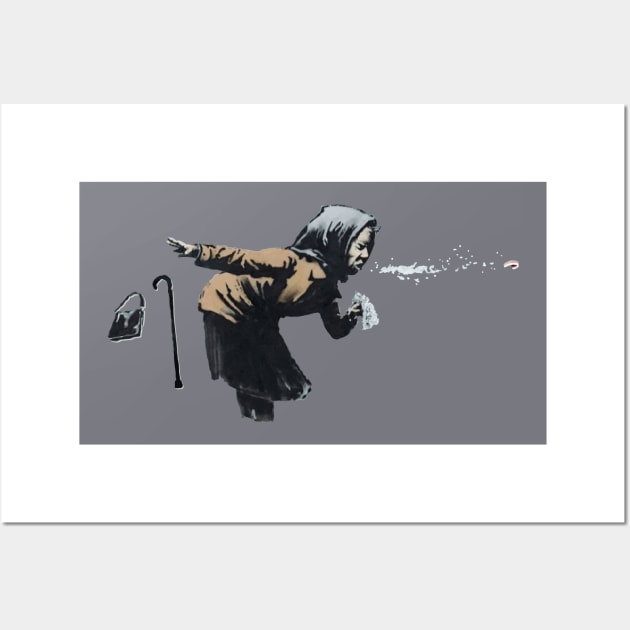 BANKSY Sneezing Woman Aachoo! Wall Art by inkstyl